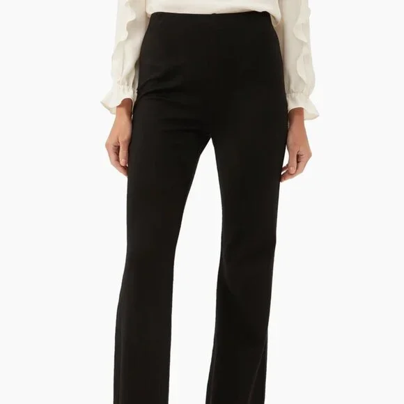 Trina Turk Black Wide Leg Trousers Pants Minimalist 8 Capsule Wardrobe - Picture 2 of 15